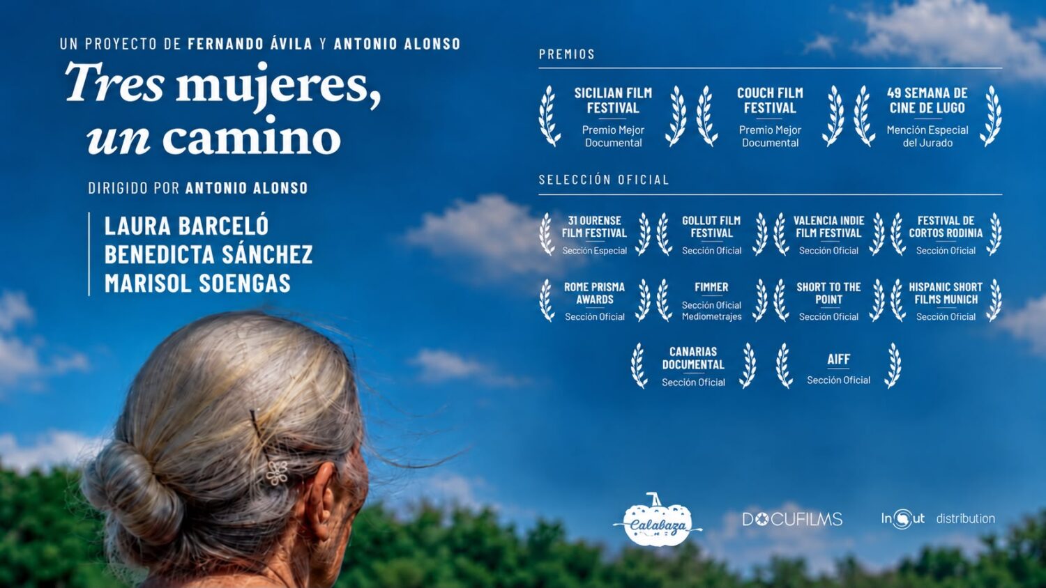 Official poster for Tres mujeres, un camino, a documentary directed by Antonio Alonso featuring Laura Barceló, Benedicta Sánchez and CNIO researcher Marisol Soengas.